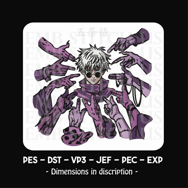 Gojo Satoru - Jujutsu Kaisen embroidery design