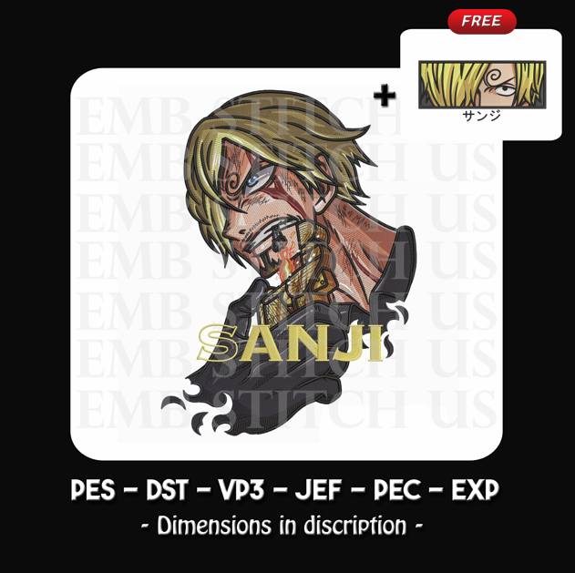 Sanji - One piece embroidery design